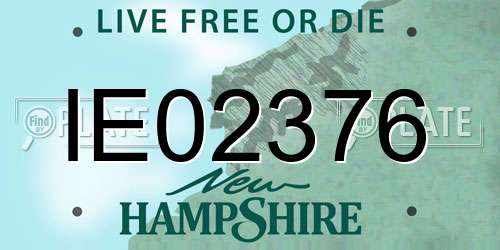 IE02376 New Hampshire License Plate