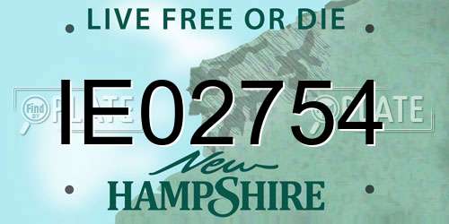 IE02754 New Hampshire License Plate