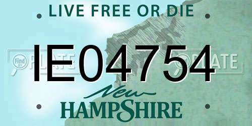 IE04754 New Hampshire License Plate