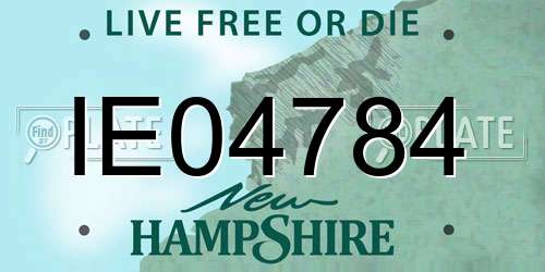 IE04784 New Hampshire License Plate