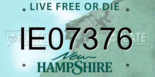 IE07376 New Hampshire License Plate