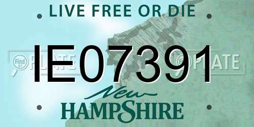 IE07391 New Hampshire License Plate