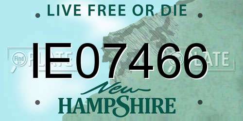 IE07466 New Hampshire License Plate