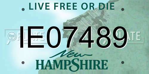 IE07489 New Hampshire License Plate