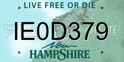 IE0D379 New Hampshire License Plate