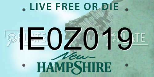 IE0Z019 New Hampshire License Plate