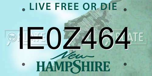 IE0Z464 New Hampshire License Plate