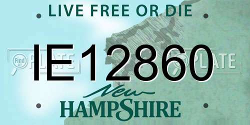 IE12860 New Hampshire License Plate