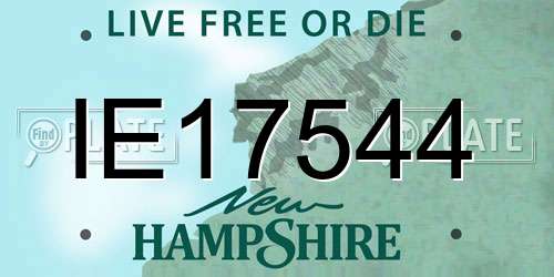 IE17544 New Hampshire License Plate