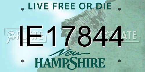 IE17844 New Hampshire License Plate
