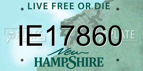IE17860 New Hampshire License Plate