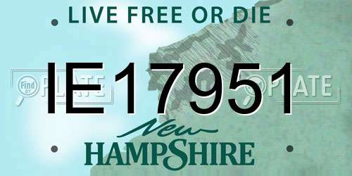 IE17951 New Hampshire License Plate