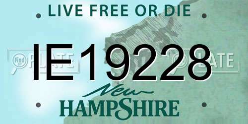 IE19228 New Hampshire License Plate