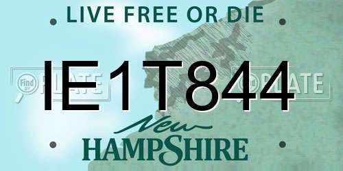 IE1T844 New Hampshire License Plate