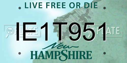 IE1T951 New Hampshire License Plate