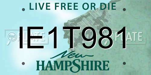 IE1T981 New Hampshire License Plate