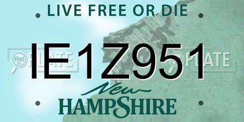 IE1Z951 New Hampshire License Plate
