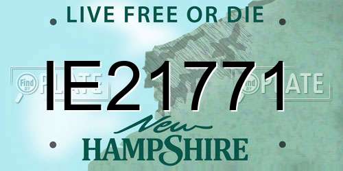 IE21771 New Hampshire License Plate