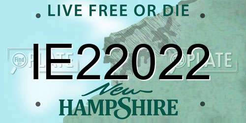 IE22022 New Hampshire License Plate