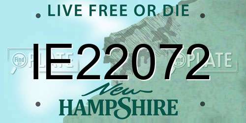 IE22072 New Hampshire License Plate