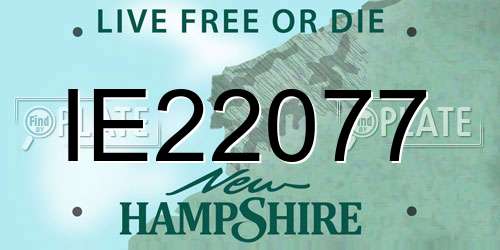 IE22077 New Hampshire License Plate
