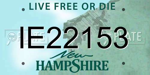 IE22153 New Hampshire License Plate