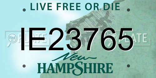 IE23765 New Hampshire License Plate