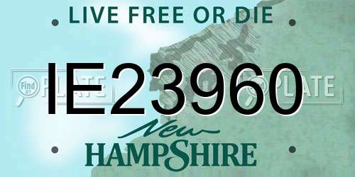 IE23960 New Hampshire License Plate