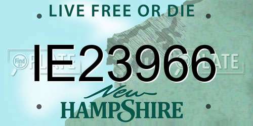 IE23966 New Hampshire License Plate