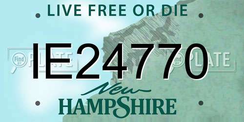 IE24770 New Hampshire License Plate