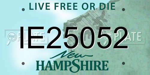 IE25052 New Hampshire License Plate