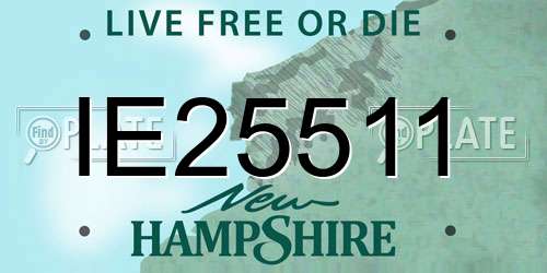 IE25511 New Hampshire License Plate