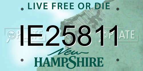 IE25811 New Hampshire License Plate