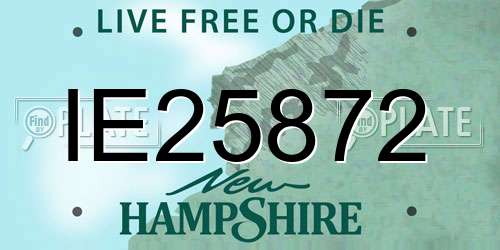 IE25872 New Hampshire License Plate