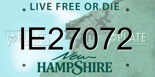IE27072 New Hampshire License Plate