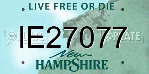 IE27077 New Hampshire License Plate