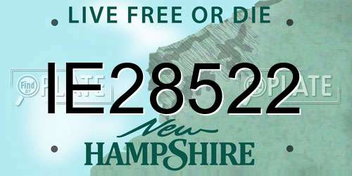IE28522 New Hampshire License Plate