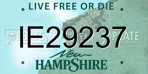 IE29237 New Hampshire License Plate