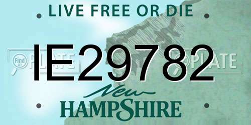 IE29782 New Hampshire License Plate