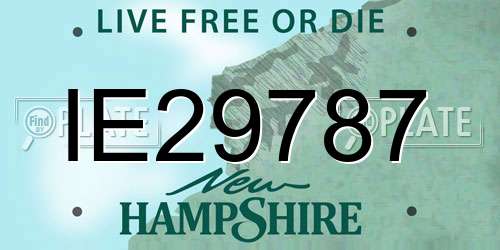 IE29787 New Hampshire License Plate