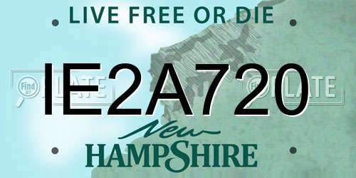 IE2A720 New Hampshire License Plate