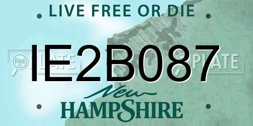 IE2B087 New Hampshire License Plate