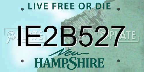IE2B527 New Hampshire License Plate