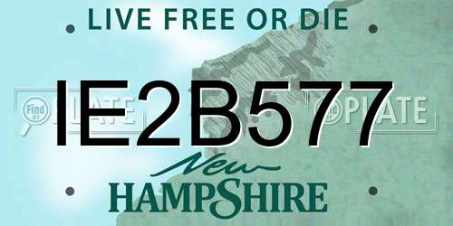 IE2B577 New Hampshire License Plate