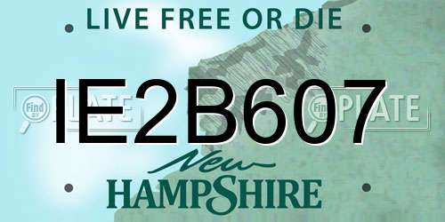 IE2B607 New Hampshire License Plate