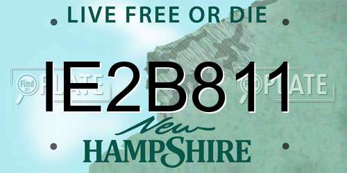 IE2B811 New Hampshire License Plate