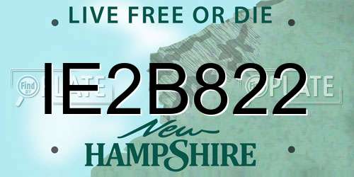 IE2B822 New Hampshire License Plate