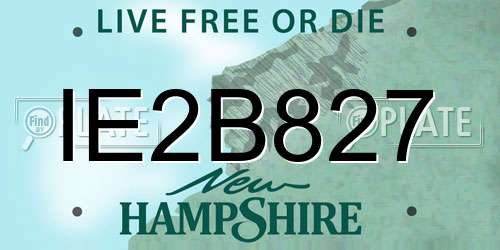IE2B827 New Hampshire License Plate