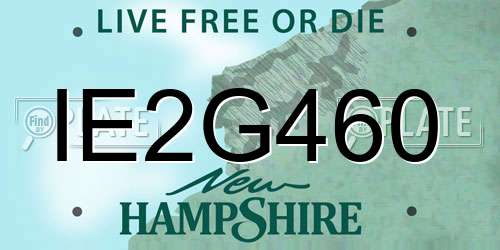 IE2G460 New Hampshire License Plate