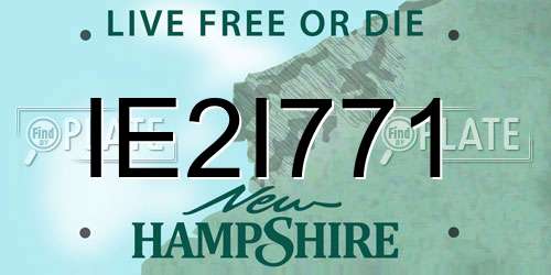 IE2I771 New Hampshire License Plate